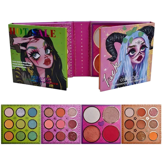 Paleta Farduri Kevin&Coco, Trusa Machiaj Completa 31 Culori, Farduri Mate, Metalice si Sidefate, Include Blush si Iluminator, Format Patrat, 250 g, Multicolor