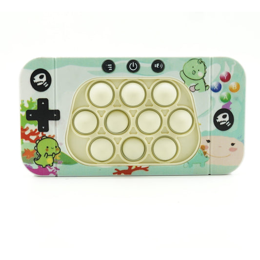 Joc Interactiv Tip Consola Speed Push, Whack-a-Mole si Pop It, Dezvoltare Cognitiva cu Nivele, Lumini si Sunete, Material ABS si Silicon, Model Dinozaur, Verde, 15.5 x 7.6 x 5.3 cm