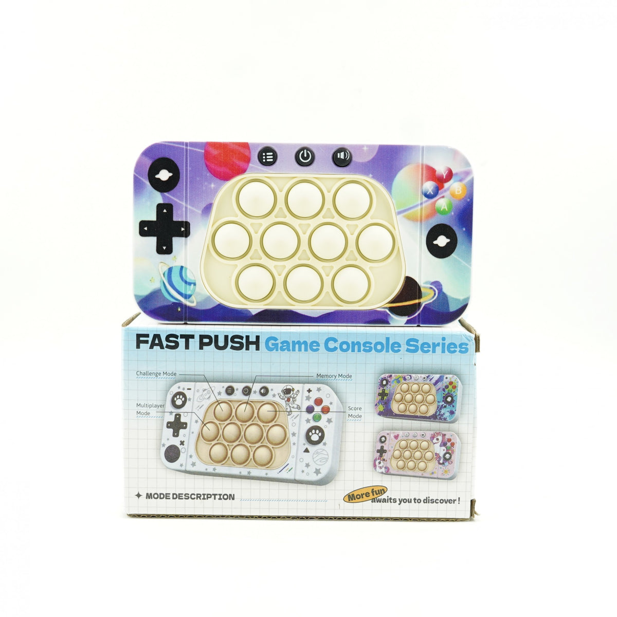 Consola Interactiva Speed Push Whack-a-Mole, Joc de Viteza Pop It cu Nivele, Lumini si Sunete, Material ABS si Silicon, Design Spatiu, 15.5 x 7.6 x 5.3 cm, Multicolor
