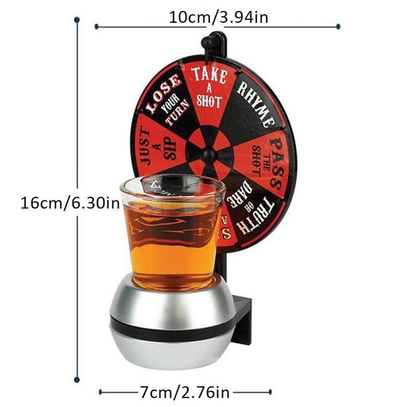 Joc De Petrecere Roata Norocului Cu Ciocan Si Shot, Joc De Baut Tip Carnaval, Pahar Inclus, Multicolor, 16 x 10 x 7 cm
