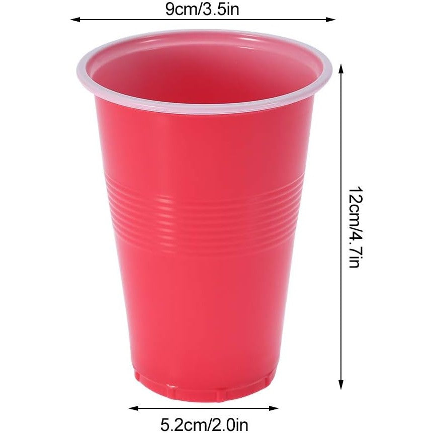 Joc De Baut Beer Pong Pentru Petrecere, Set Reutilizabil Si Portabil, Material Plastic Rezistent, 24 Pahare Rosii, 24 Mingi Albe