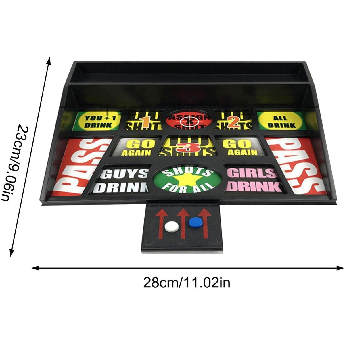 Joc de Baut cu Banuti si Pahare de Shot din Sticla, Board Game Interactiv pentru Party, Multicolor, 23 x 28 cm