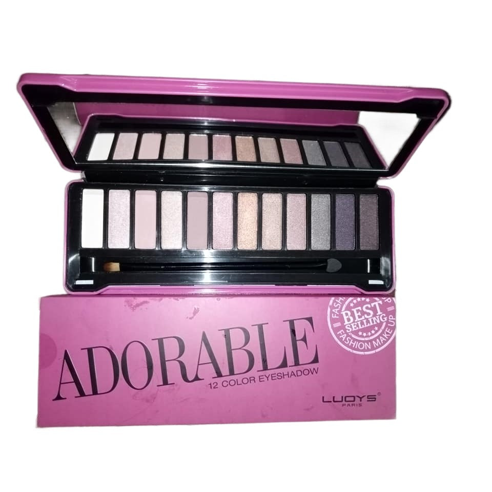 Paleta Farduri de Pleoape cu 12 Culori Mate si Sidefate, Set Machiaj cu Pensula Inclusa, Textura Metalica si Nude, 140 g, Multicolor