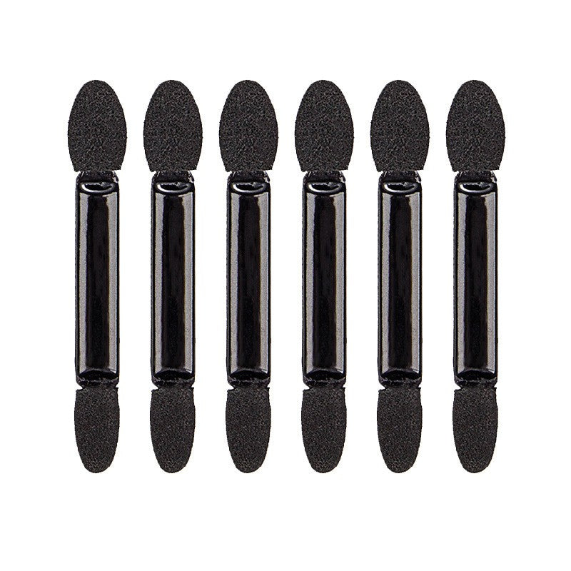 Set 20 Aplicatoare Machiaj pentru Fard de Pleoape, Dublu Capăt pentru Aplicare și Estompare, Poliuretan și Burete, 6.2 cm, Negru