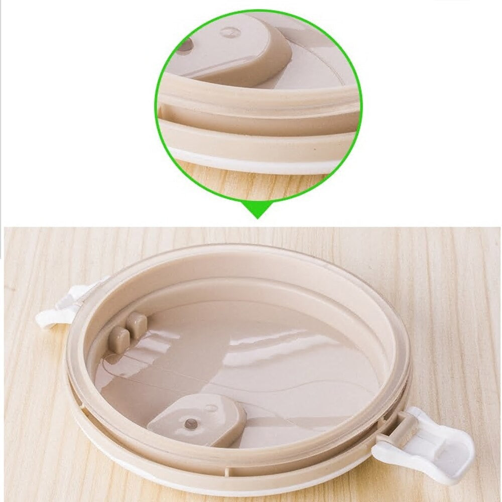 Set 2 Caserole Alimente Tip Lunch Box, Inchidere Etansa cu Valva Aerisire si Maner, Otel Inoxidabil, 1400 ml, 15.5 x 15 cm, Multicolor