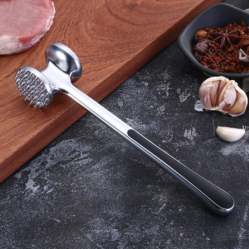 Ciocan pentru Snitele si Carne, Doua Capete pentru Fragezire si Aplatizare, Maner Antialunecare Ergonomic, Aliaj de Zinc, 22 cm, Argintiu