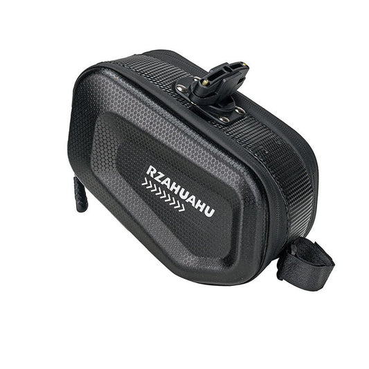 Borseta Bicicleta Hard Shell, Geanta de Sa Impermeabila, Protectie Socuri, Textura Fibra Carbon si EVA, 2L, 20x12x11.5 cm, Negru