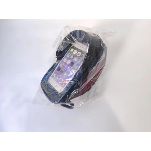 B-Soul Borseta Bicicleta Impermeabila cu Suport Telefon, Montare Ghidon, Ecran Tactil, Compartiment Depozitare Accesorii, Poliester, 18.5x9.5 cm, Rosu