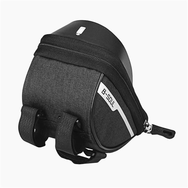B-Soul Borseta Bicicleta Impermeabila, Geanta Ghidon cu Suport Telefon Touchscreen, Spatiu Depozitare Accesorii, Compatibila Smartphone Maxim 16 cm, 18.5x9.5 cm, Negru