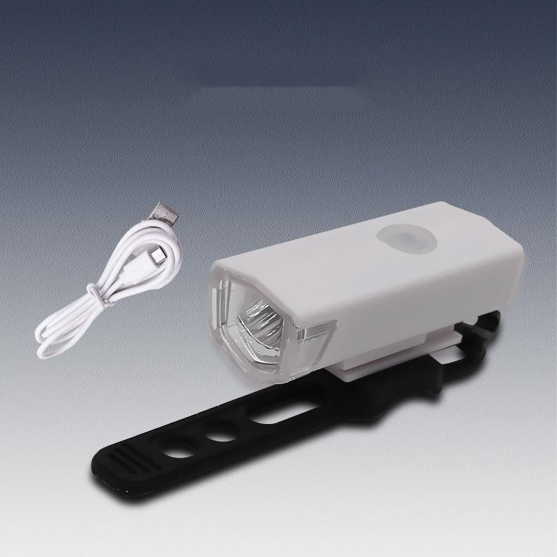 Far Cu LED Pentru Bicicleta Si Trotineta, Proiector Reincarcabil USB, 3 Moduri De Lumina, Rezistenta IPX4, Alb, 6.5x2.9x2.3 cm