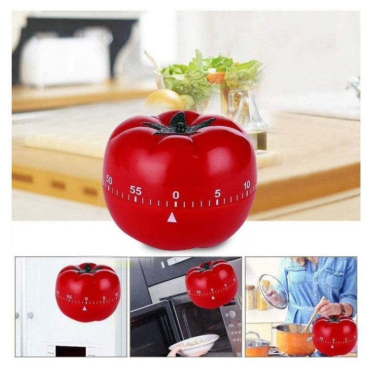 Cronometru Mecanic de Bucatarie, Temporizator 60 Minute, Design Forma Rosie, Material ABS Rezistent, 6.3 x 4.5 cm, Rosu