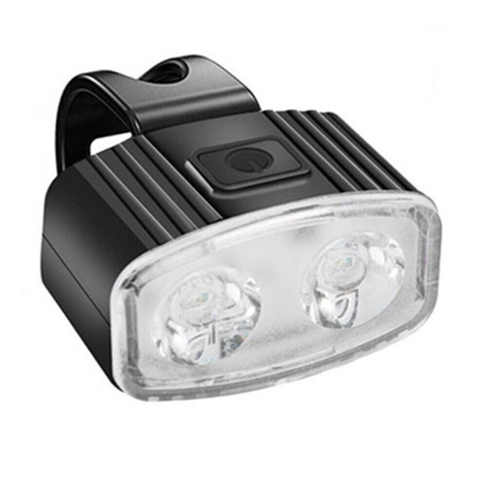 Set Far LED Bicicleta si Stop Spate, Incarcare USB, Rezistent la Apa IPX5, 4 Moduri Iluminare, Plastic, Alb si Rosu, 2 Bucati