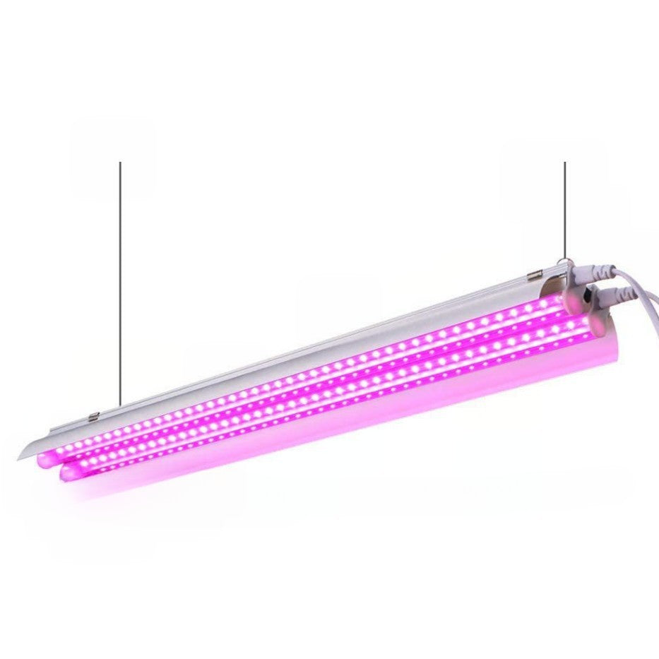 Lampa Dubla LED pentru Cresterea Plantelor, Spectru Complet, Tehnologie T5, Durata Viata 50.000 Ore, 50 cm, Alb