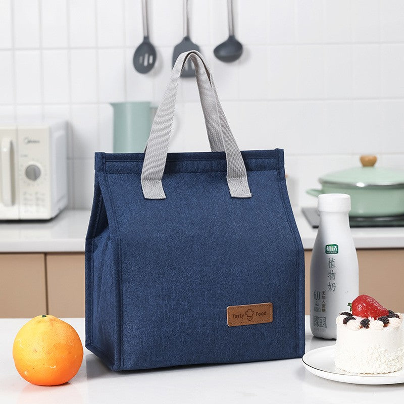 Geanta Termoizolanta Tip Bento Bag, Cooler Camping si Picnic, Izolatie Aluminiu, Portabila, 3.3 L, 22.5 x 13 cm, Albastru