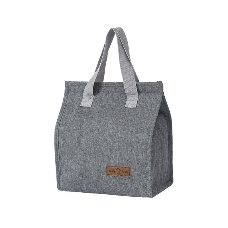 Geanta Termoizolanta Tip Bento Bag, Cooler Bag pentru Picnic si Camping, Interior Aluminiu, Rezistenta la Apa, Gri, 3.3 L, 22.5 x 13 cm