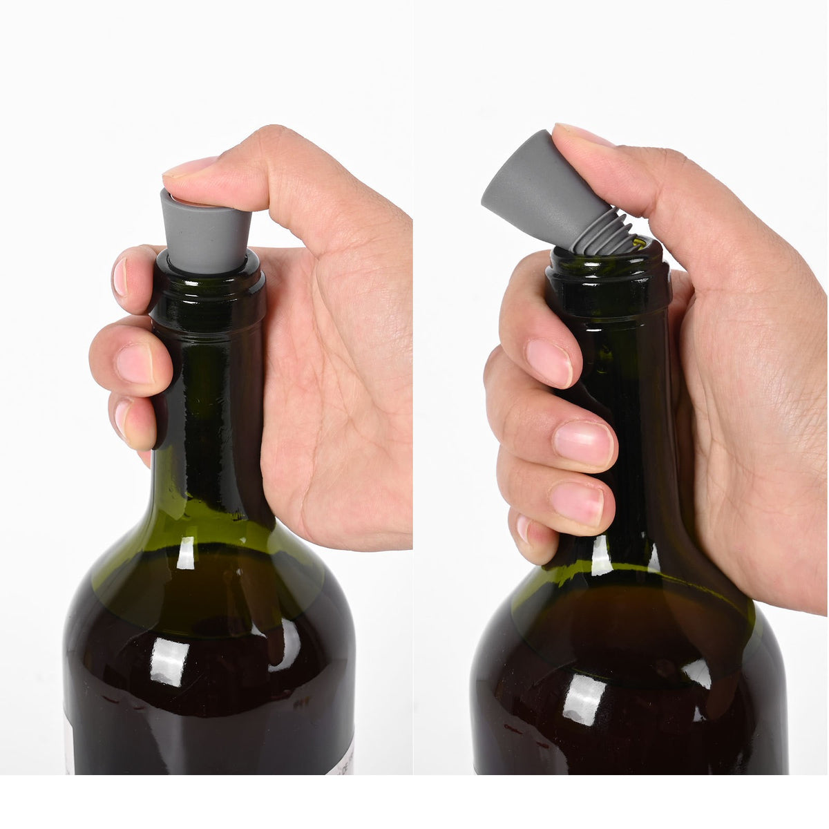 Set 4 Dopuri pentru Sticle de Vin si Bauturi, Inchidere Etansa Anti-Oxidare, Silicon Flexibil Reutilizabil, Multicolor