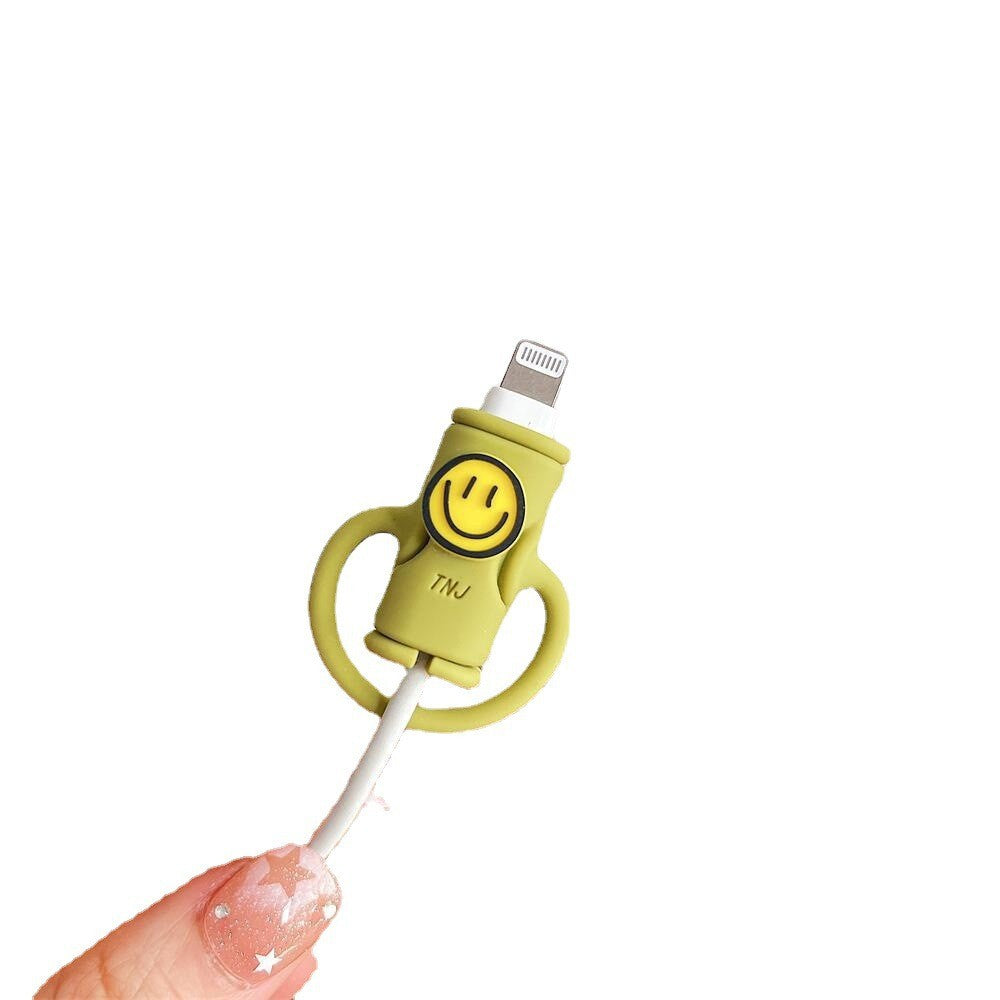 Protectie Cablu USB si Incarcator 2 in 1, Organizator cu Inel de Depozitare, Silicon Flexibil, Design Anti-Alunecare, Multicolor