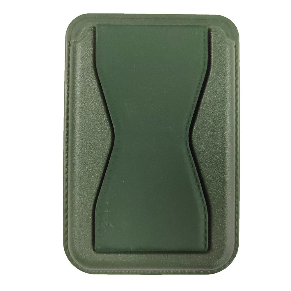 Portofel MagSafe Magnetic pentru Carduri cu Functie de Suport Telefon, Piele Ecologica, Verde
