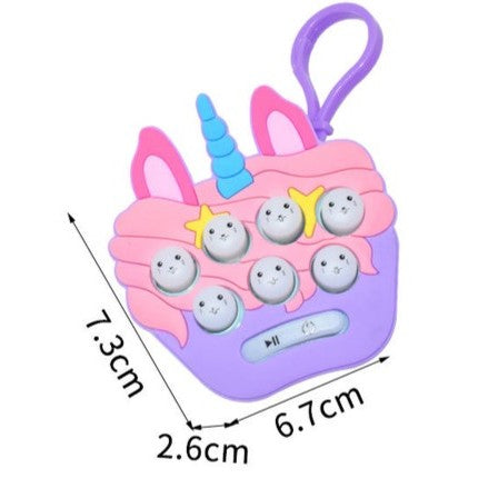 Jucărie Interactivă Gopher, Breloc Cu Lumini Și Muzică, Model Unicorn, Silicon Și ABS, Multicolor