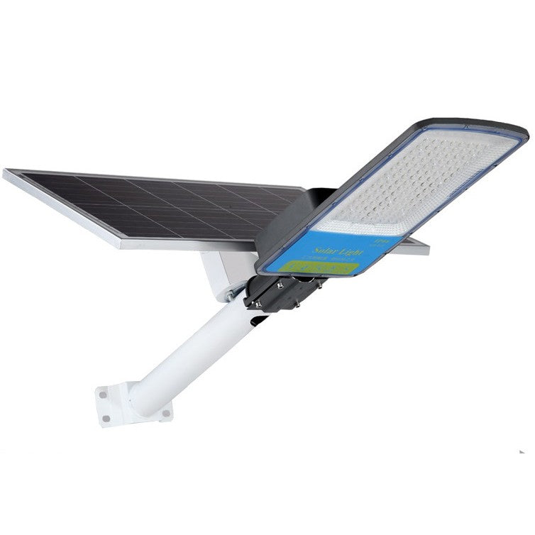 Lampa Solara Stradala 100W, 120 LED SMD, 1800 lm, Senzor Lumina si Telecomanda, Panou 20W, IP66, Autonomie 12-16 Ore, Carcasa ABS, 49 x 21 x 5.5 cm, Gri
