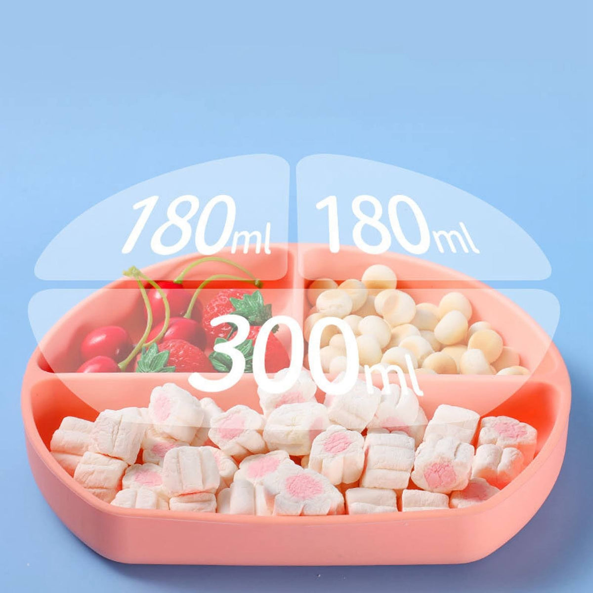 Set Diversificare Bebelusi si Copii, 5 Piese din Silicon Alimentar, Farfurie si Bol cu Ventuza Antiderapanta, Baveta Reglabila, Tacamuri Ergonomice, Roz