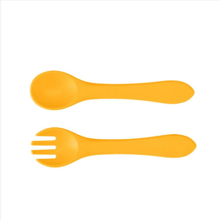 Set Diversificare Bebelusi si Copii, 5 Piese din Silicon Alimentar cu Ventuza Antiderapanta, Farfurie Compartimentata, Bol, Baveta si Tacamuri, Galben