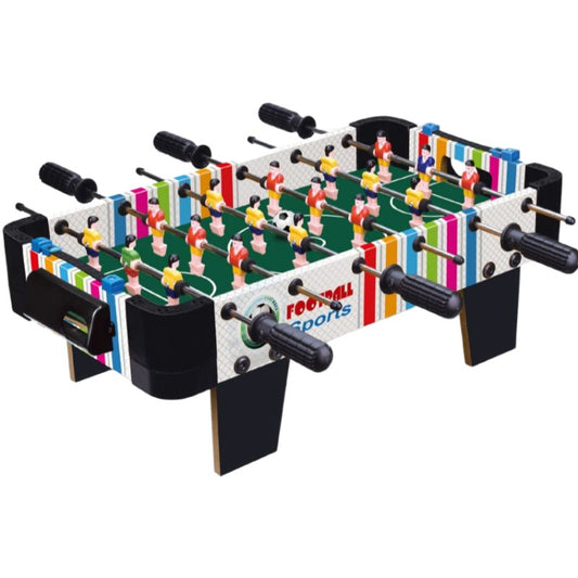 Masa de Fotbal cu Picioare, 18 Jucatori si 6 Manere, Tablou Scor, Structura Metal si Lemn, 51 x 44 x 17.5 cm, Multicolor