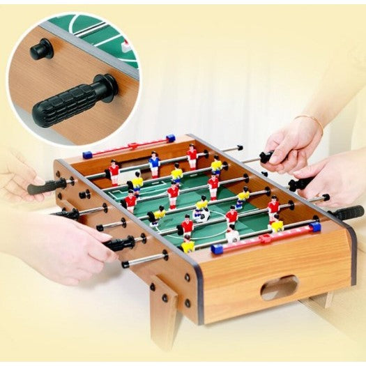 Masa de Fotbal cu Picioare, Joc Foosball pentru Copii si Adulti, 18 Jucatori, 6 Manere Antiderapante, Tabela de Scor, Lemn si Metal, 69 x 36.5 x 23 cm