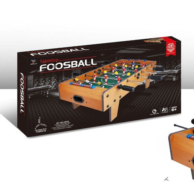 Masa de Fotbal cu Picioare, Joc Foosball pentru Copii si Adulti, 18 Jucatori, 6 Manere Antiderapante, Tabela de Scor, Lemn si Metal, 69 x 36.5 x 23 cm