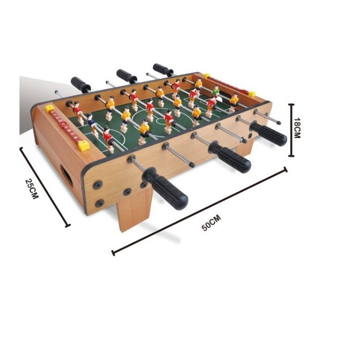 Masa de Fotbal pentru Copii si Adulti, Joc Fotbal de Masa cu 18 Jucatori si 6 Manere, Structura din Lemn, Metal si ABS, Tablou Scor inclus, 50 x 25 x 18 cm