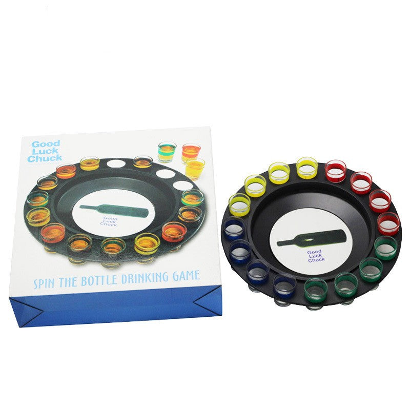 Joc de Societate Adevar sau Provocare, Ruleta de Party cu 16 Pahare Shot, Sticla si Plastic, Multicolor