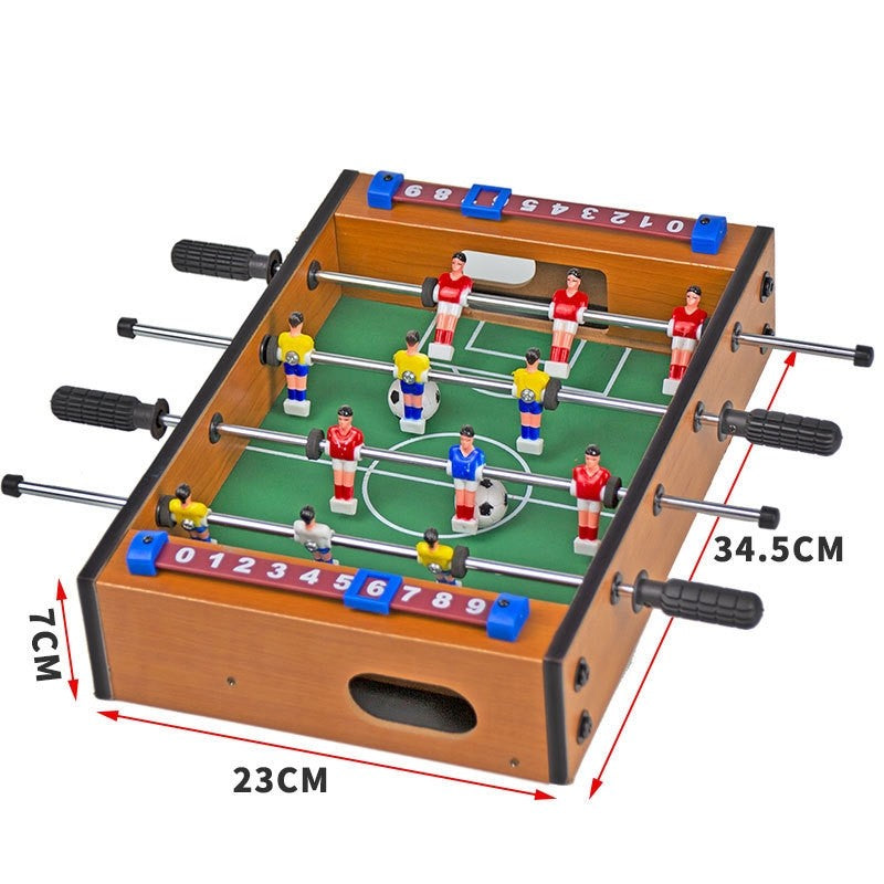 Mini Masa de Fotbal pentru Copii si Adulti, Joc Fotbal de Masa cu 12 Jucatori si Tabela de Scor, Constructie din Lemn, Metal si ABS, 34.5 x 23 x 7 cm