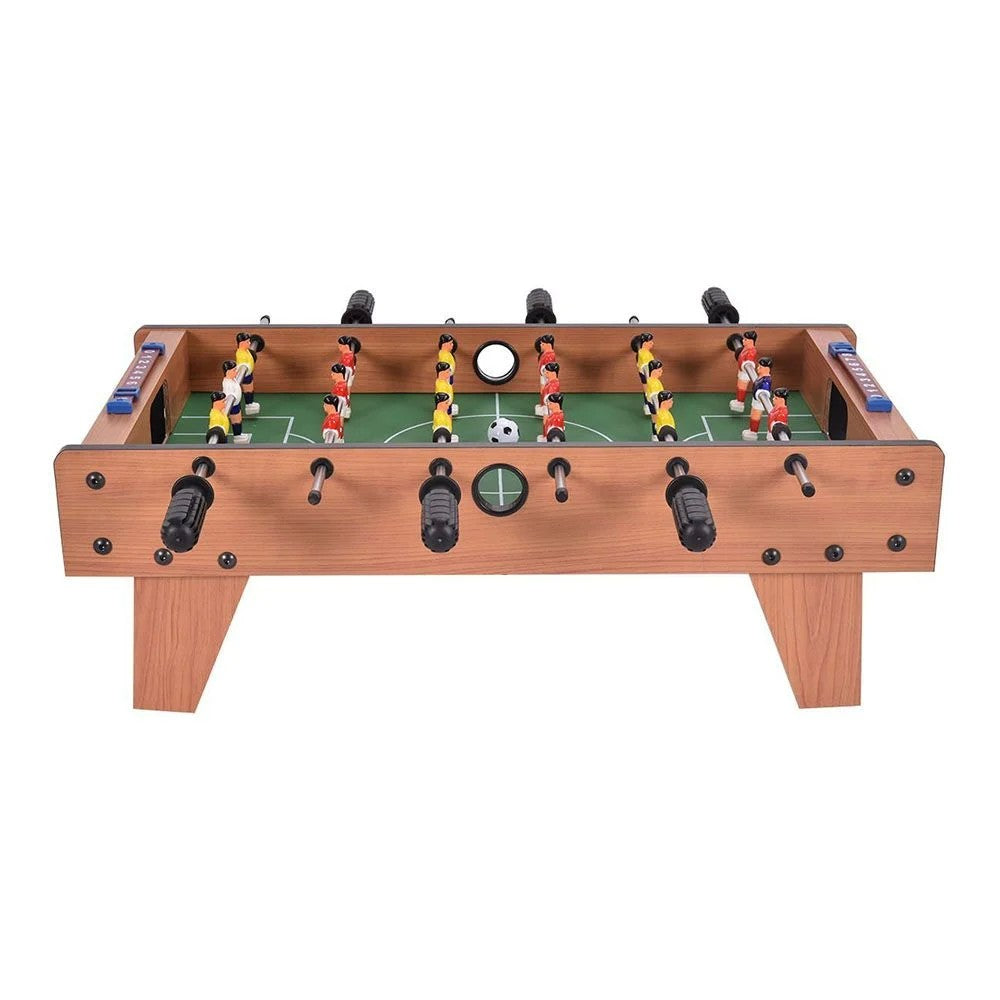 Masa de Fotbal de Interior, 18 Jucatori si 6 Manere Ergonomice, Tablou de Scor Inclus, Structura din Metal, Lemn si ABS, 69 x 36.5 x 23 cm