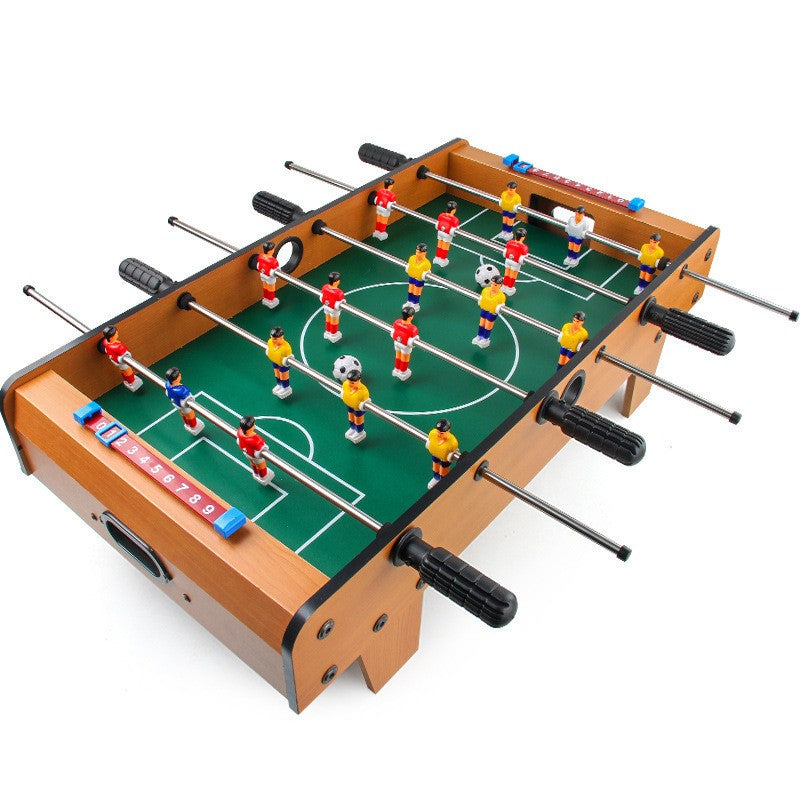 Masa de Fotbal de Interior, 18 Jucatori si 6 Manere Ergonomice, Tablou de Scor Inclus, Structura din Metal, Lemn si ABS, 69 x 36.5 x 23 cm