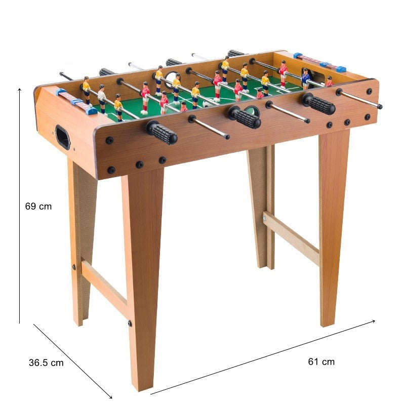 Masa de Fotbal cu Picioare, Teren de Joc cu 18 Jucatori si 6 Manere, Tablou pentru Scor, Constructie Durabila din Lemn, Metal si ABS, 69 x 36.5 x 61 cm