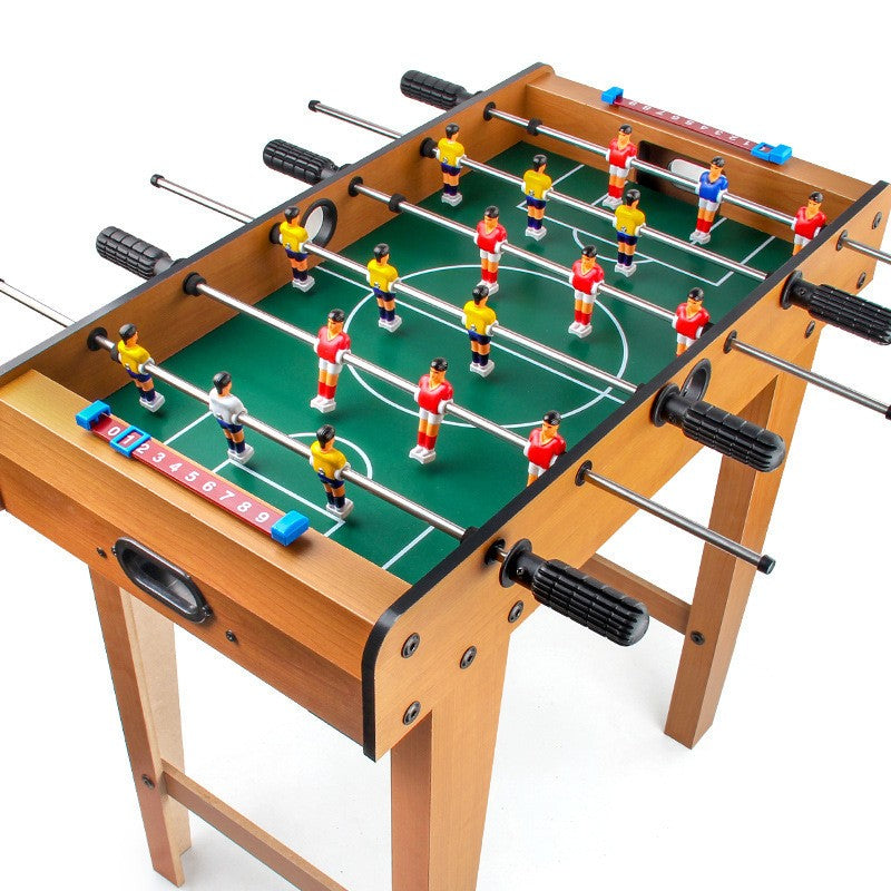 Masa de Fotbal cu Picioare, Teren de Joc cu 18 Jucatori si 6 Manere, Tablou pentru Scor, Constructie Durabila din Lemn, Metal si ABS, 69 x 36.5 x 61 cm