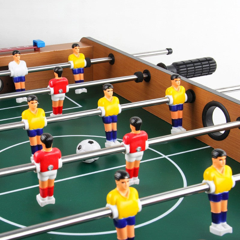 Masa de Fotbal cu Picioare, Teren de Joc cu 18 Jucatori si 6 Manere, Tablou pentru Scor, Constructie Durabila din Lemn, Metal si ABS, 69 x 36.5 x 61 cm