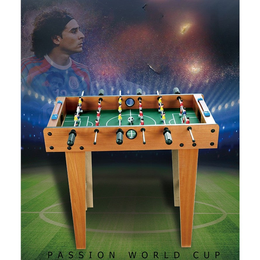 Masa de Fotbal cu Picioare pentru Copii si Adulti, 18 Jucatori, 2 Tablouri de Scor, 6 Manere Ergonomice, Structura din Metal, Lemn si ABS, 69 x 34 x 65 cm
