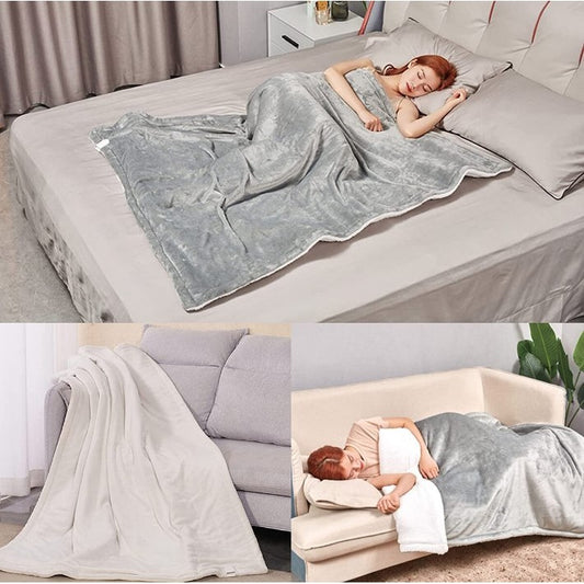 Patura Electrica Cu Incalzire Rapida, 6 Trepte De Temperatura Si Temporizator, Protectie Supraincalzire, Lavabila, Flanel Moale, 135 W, 180x130 cm, Gri