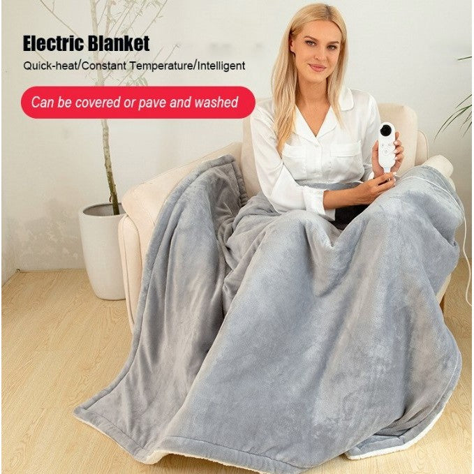 Patura Electrica Cu Incalzire Rapida, 6 Trepte De Temperatura Si Temporizator, Protectie Supraincalzire, Lavabila, Flanel Moale, 135 W, 180x130 cm, Gri