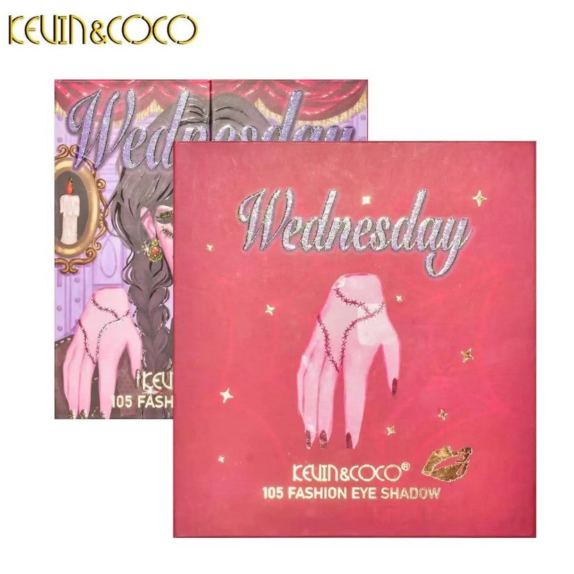 Kevin&Coco Paleta Machiaj Profesionala cu 105 Culori, Kit Complet pentru Ochi si Fata, Design Pliabil, Include Blush, Conturing si Iluminator, Pudra Compacta, Multicolor, 18.7 x 17.3 x 2.6 cm