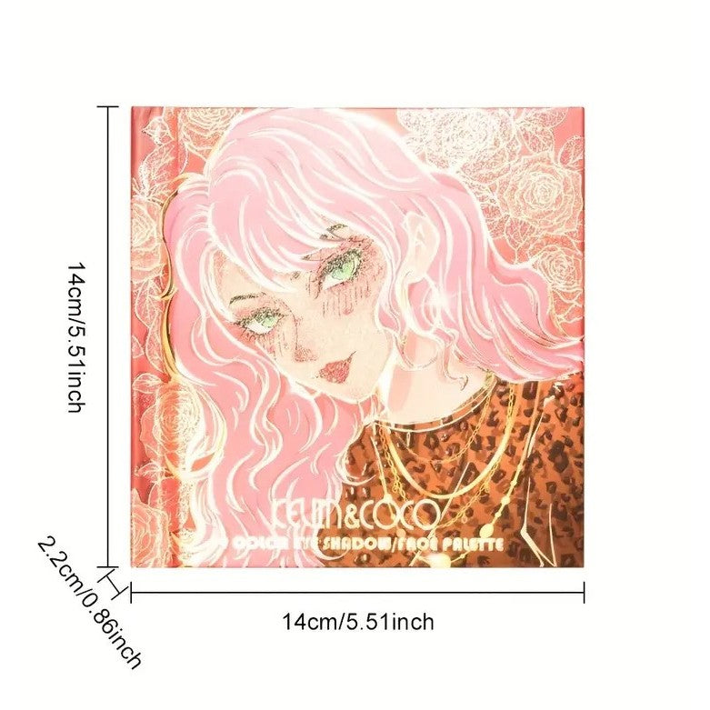 Kevin&Coco Paleta de Farduri pentru Machiaj, 59 Culori cu Iluminator si Blush, Design Stil Carte cu 3 Straturi, Pudra Compacta, 14.2 x 14.2 cm, 80 g, Multicolor