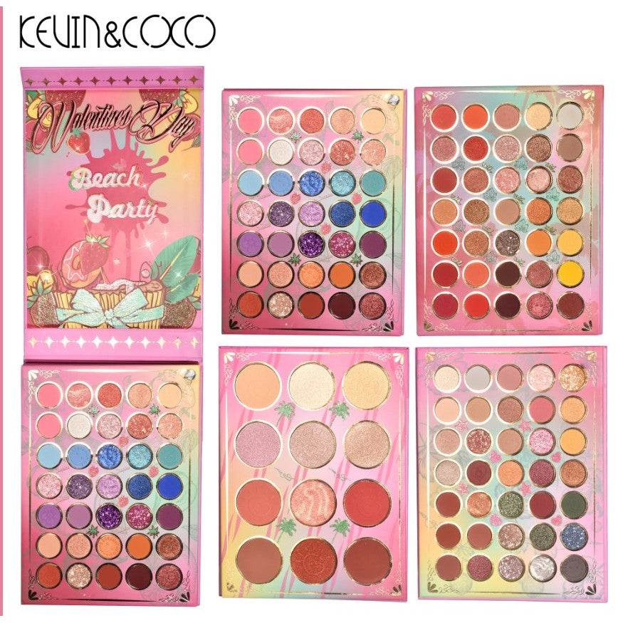 Kevin&Coco Paleta Farduri de Pleoape cu 117 Culori, Design Rotativ pe 4 Straturi, Include Iluminator si Blush, Format Dreptunghiular Compact, 112g, 20.8 x 15.5 cm, Multicolor