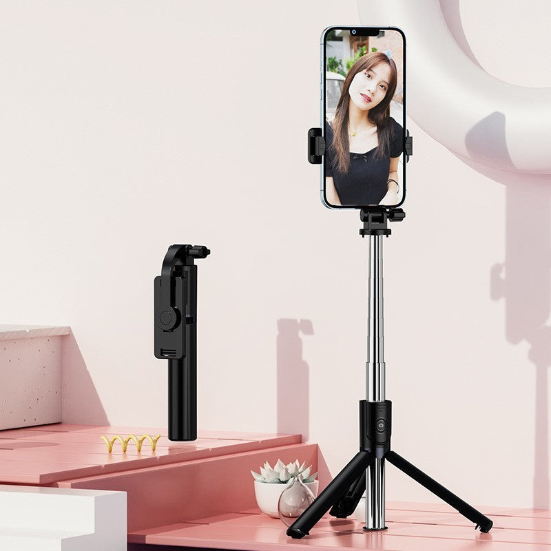 Trepied Foto Profesional Z101S, Functie Selfie Stick, Telecomanda Bluetooth Detasabila, Cadru Telescopic, Aluminiu si Otel Inoxidabil, Inaltime 33-140 cm, Negru
