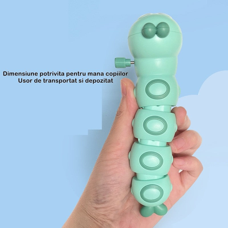 Jucarie Mecanica Omidă, Cu Cheiță Pentru Dezvoltare Motorie, Plastic, 15 x 4 cm, Verde