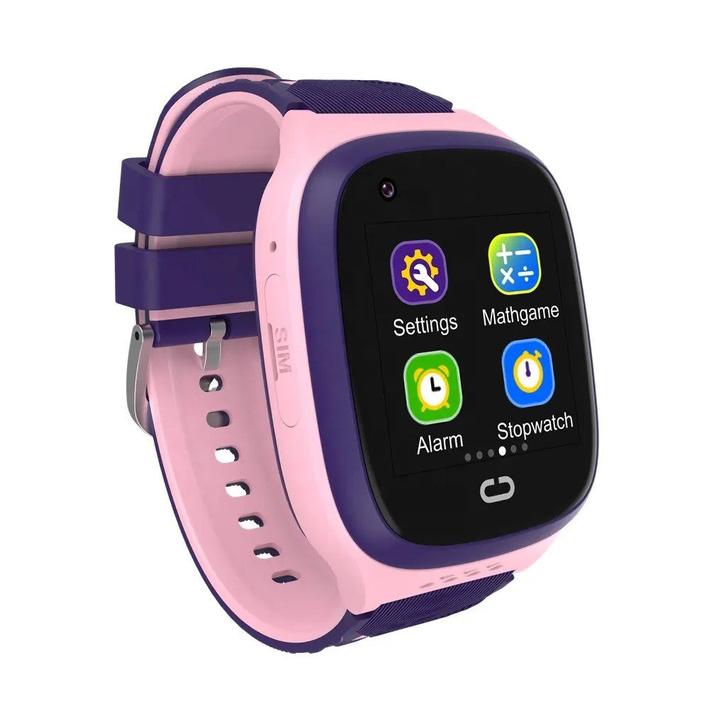 Ceas Smartwatch Pentru Copii LT31E, Tehnologie 4G, Localizare GPS, WIFI si LBS, Functie Telefon, Apel Video, Buton SOS, Monitorizare Spion, Rezistent la Apa IP67, Baterie 750 mAh, Mov/Roz