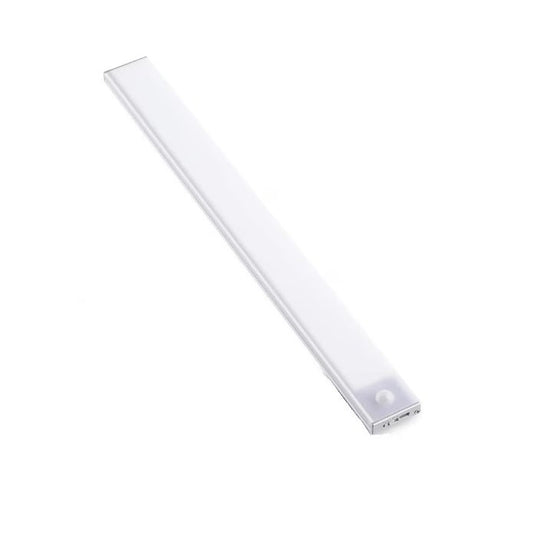 Lampa LED cu Senzor de Miscare si Lumina, Intensitate Reglabila, Suport Magnetic, Incarcare USB-C, Acumulator 600mAh, 79 LED-uri, 30 cm, Alb/Argintiu