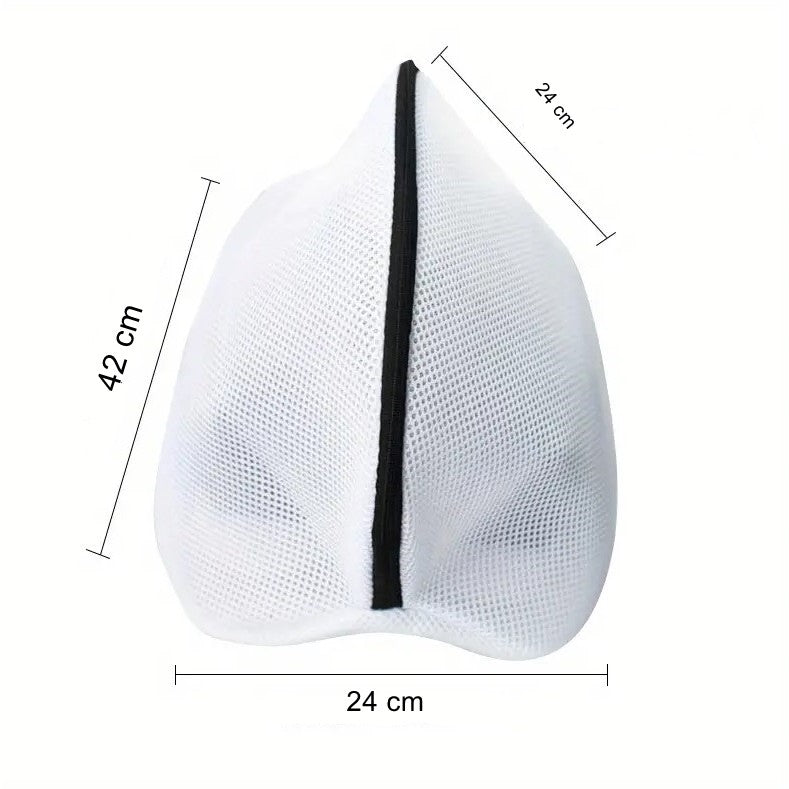 Sac Pentru Spalare si Uscare Incaltaminte, Plasa Protectie Pantofi si Adidasi pentru Masina de Spalat, Material Textil Rezistent, 42 x 24 x 24 cm, Alb