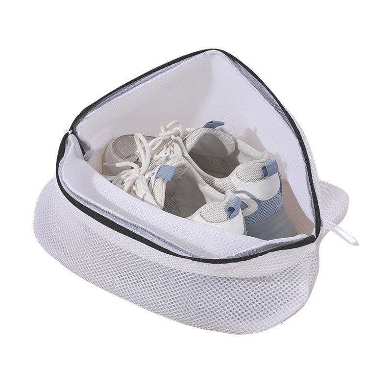 Sac Pentru Spalare si Uscare Incaltaminte, Plasa Protectie Pantofi si Adidasi pentru Masina de Spalat, Material Textil Rezistent, 42 x 24 x 24 cm, Alb