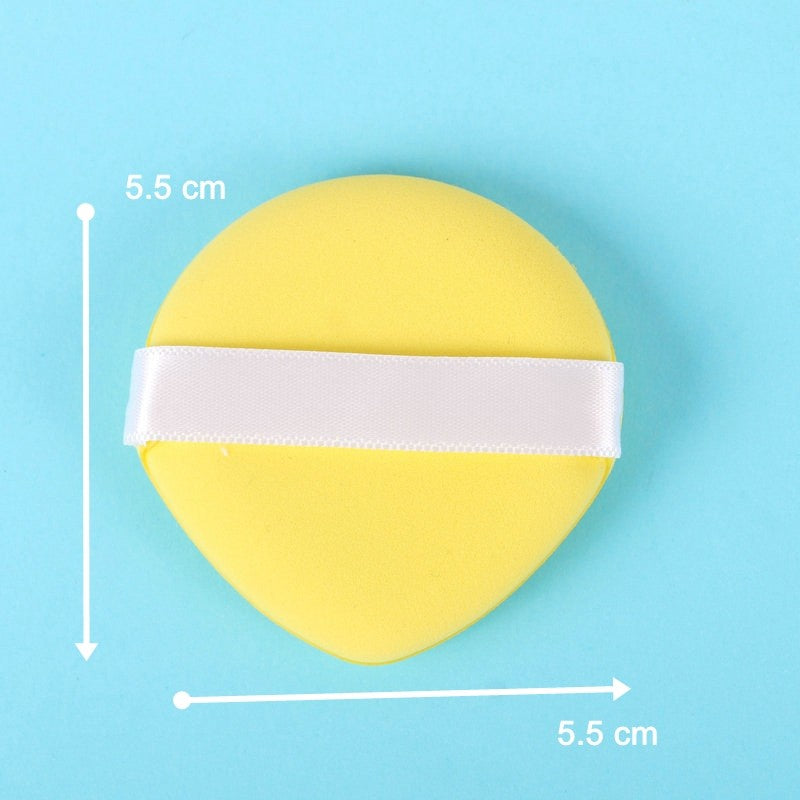 Burete de Machiaj Triunghiular Powder Puff, Aplicator Reutilizabil pentru Texturi Umede sau Uscate, Textură Fină, 5.5 x 5.5 x 0.9 cm, Galben